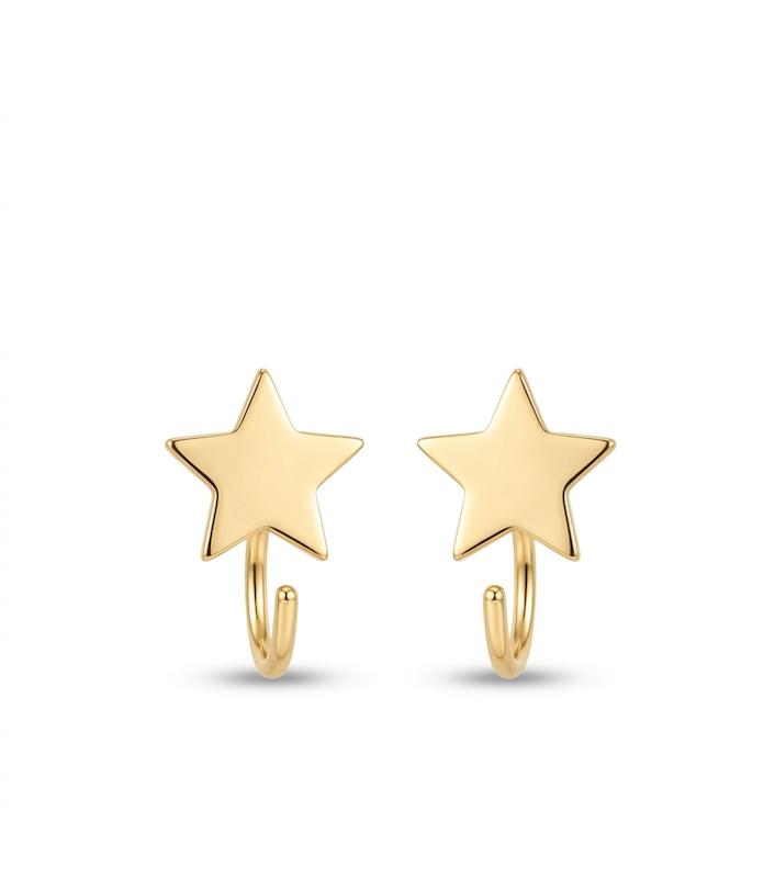 گوشواره زنانه طلا ۱۸ عیار گوشواره فشن جدید ستاره عصایی حلقه گالری کاژه گلد