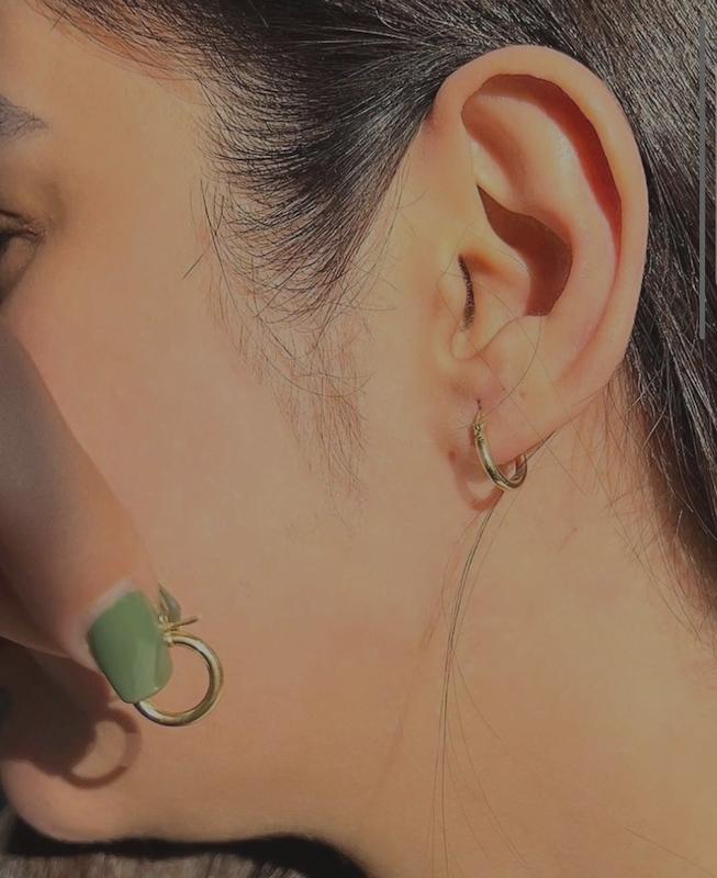 گوشواره زنانه طلا ۱۸ عیار گوشواره حلقه ای ایتالیایی گالری کاژه گلد