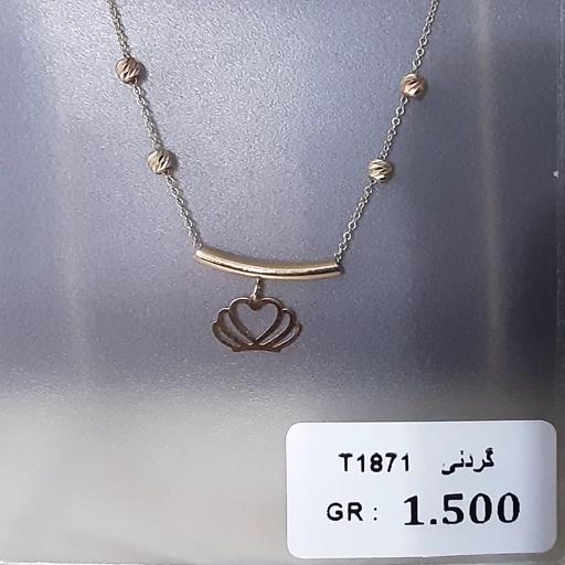 گردنبند زنانه طلا ۱۸ عیار مدل  مینیمال قلب 17 دلفین گلد گالری
