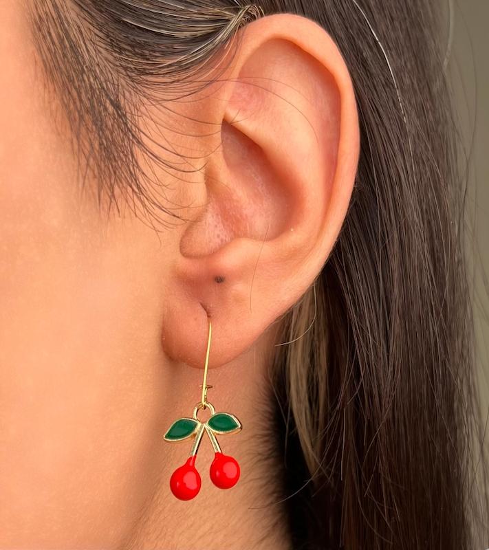 گوشواره طلا ۱۸ عیار دایمورا گیلاس سانل گلد