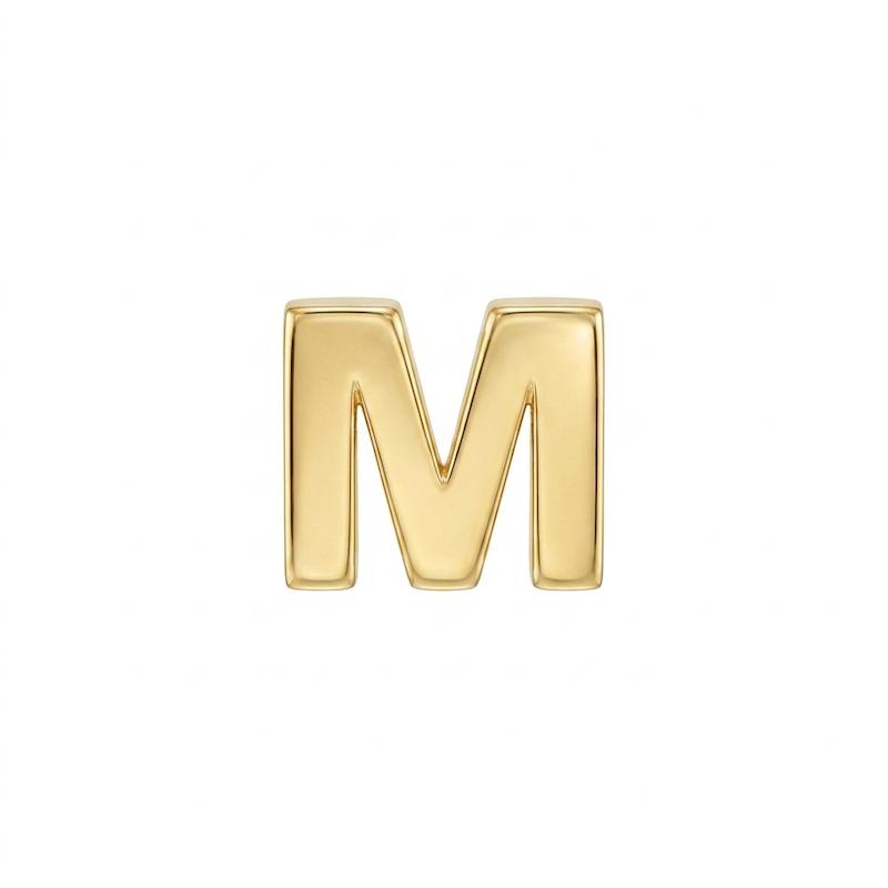 آویز زنانه طلا ۱۸ عیار حرف M رزنتال
