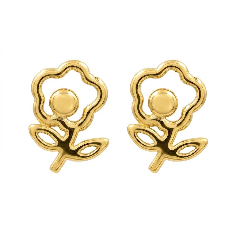 گوشواره زنانه طلا ۱۸ عیار گل گالری طلای ایرانه
