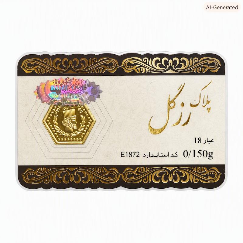 شمش طلا ۱۸ عیار پارسیان ۰.۱۵۰ گرمی سانل گلد