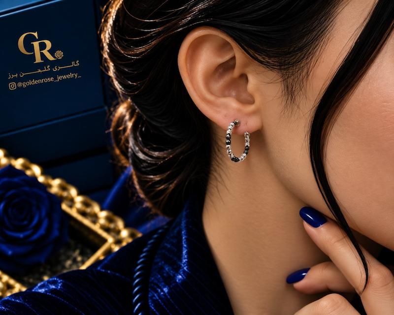 گوشواره زنانه طلا ۱۸ عیار البرنادو گالری گلدن رز