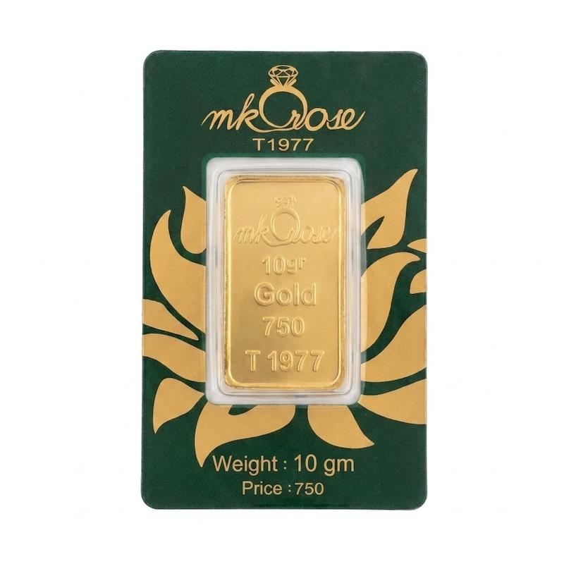 شمش طلا ۱۸ عیار شمش 10 گرم عیار 750 دقیق با کد استاندارد زر گلد
