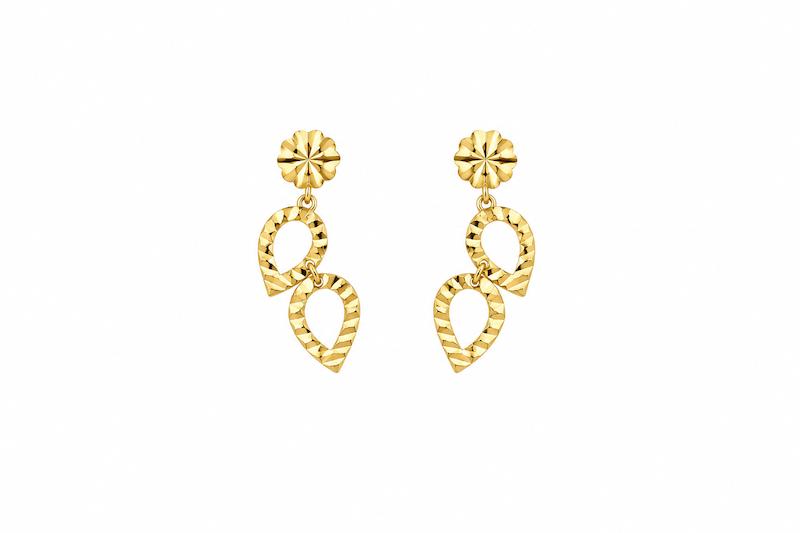 گوشواره زنانه طلا ۱۸ عیار گوشواره میخی تراش گالری طلای تاج