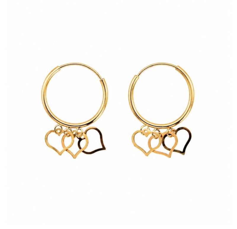 گوشواره زنانه طلا ۱۸ عیار گوشواره حلقه ای سبک قلب گالری طلا دینگ