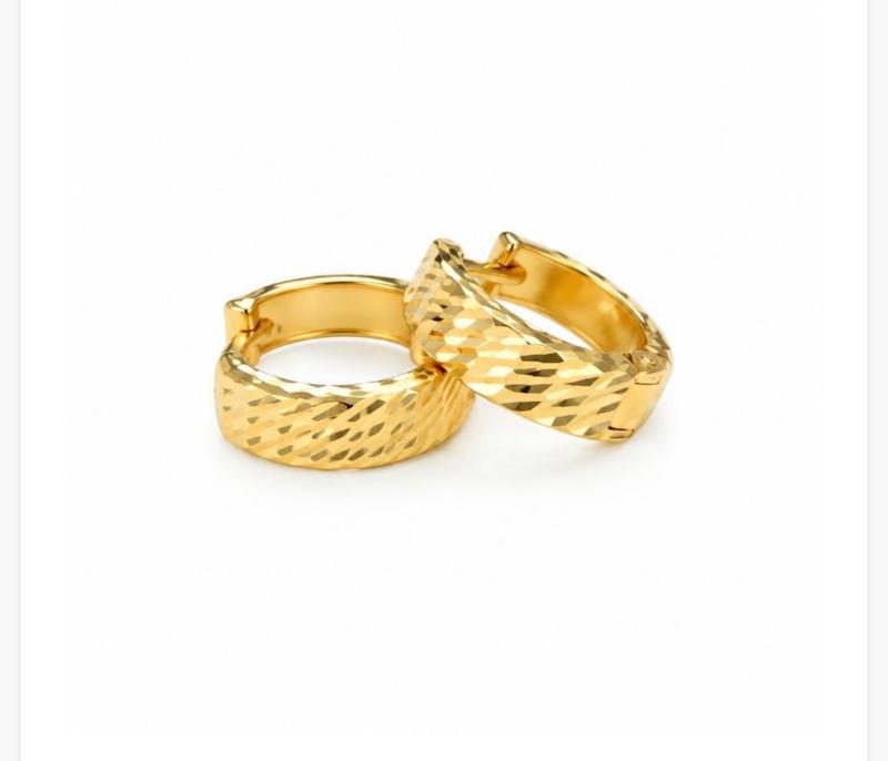 گوشواره زنانه طلا ۱۸ عیار گوشواره حلقه ای تراش گالری طلا دینگ