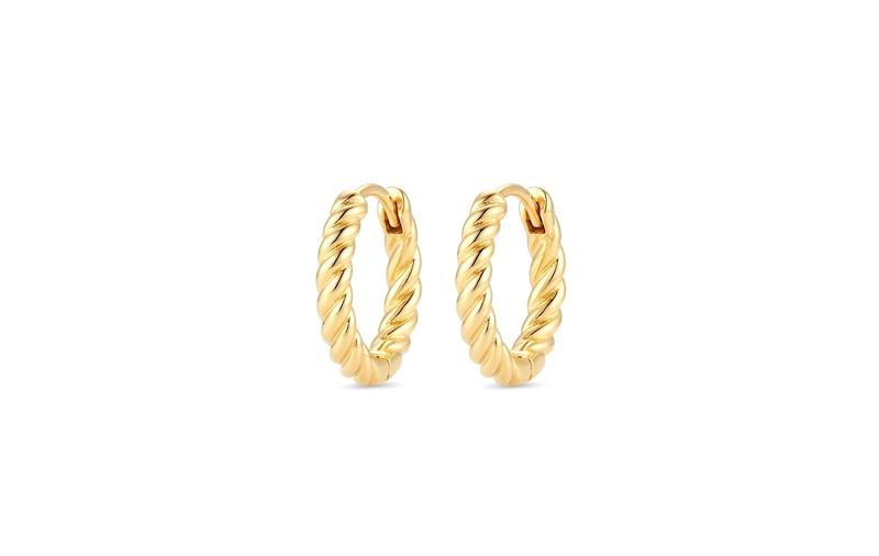 گوشواره زنانه طلا ۱۸ عیار E200 کلیپسی ساطوری آهوریس