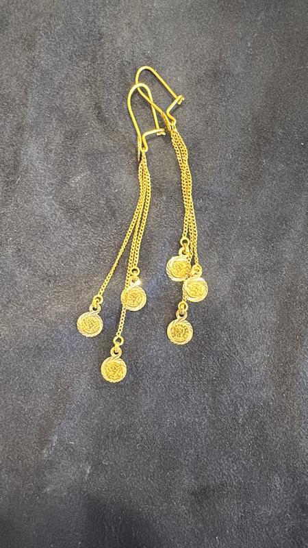 گوشواره طلا ۱۸ عیار گوشواره بدون اجرت سکه ای طلای حسامی