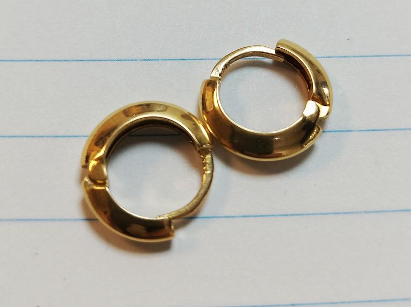 گوشواره زنانه طلا ۱۸ عیار گوشواره حلقه ای آینه ای طلا و جواهرات یاشیل