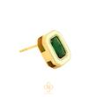 گوشواره طلا ۱۸ عیار میخی جم استون سنگخور میناکاری کد 1 مندی گلد