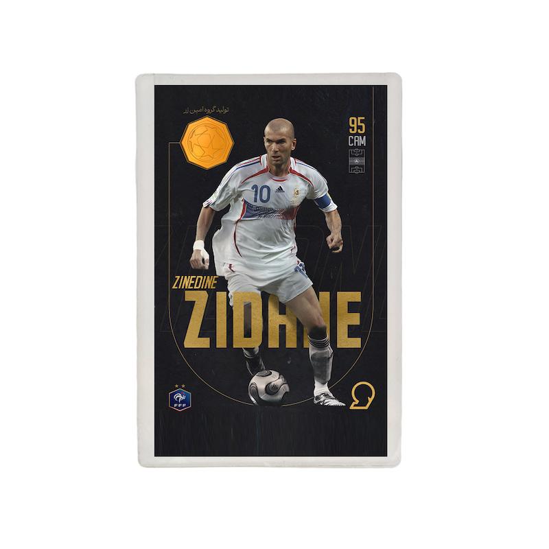 کارت فوتبالی طلا 18 عیار سوت مدل زین‌الدین زیدان Zinedine Zidane طرح فوتبالی 2025 کد SO10126