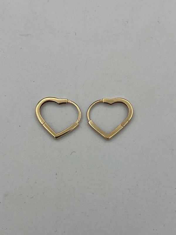گوشواره زنانه طلا ۱۸ عیار گوشواره حلقه ای قلب سیِلو گلد
