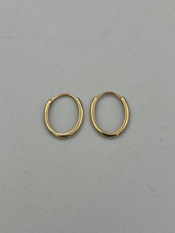 گوشواره زنانه طلا ۱۸ عیار گوشواره حلقه ای بیضی سیِلو گلد