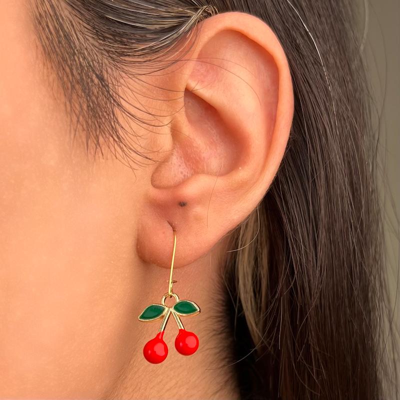 گوشواره طلا ۱۸ عیار عصایی دایمورا گیلاس مندی گلد