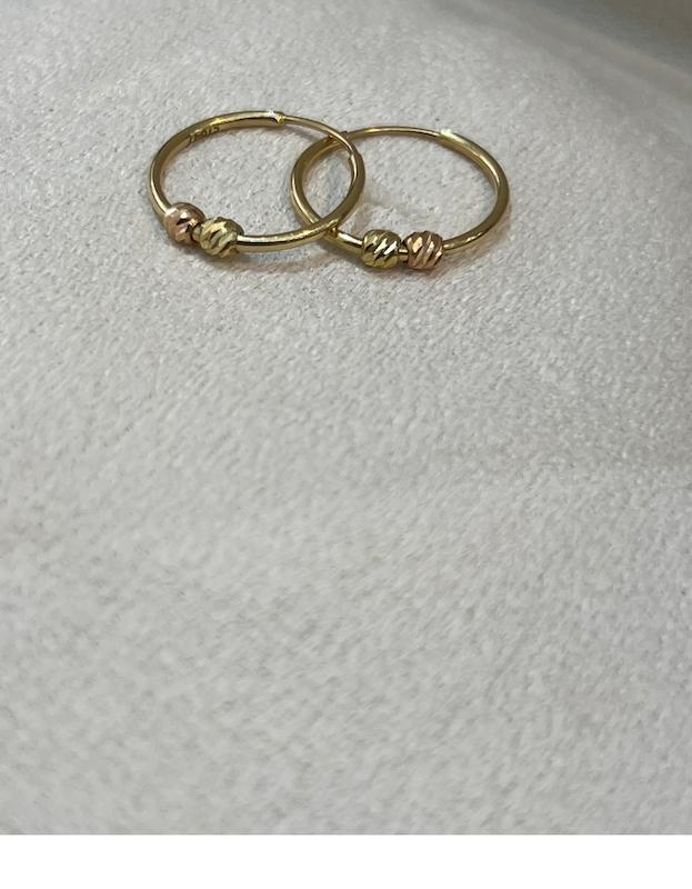 گوشواره زنانه طلا ۱۸ عیار حلقه ای جواهری دشتی