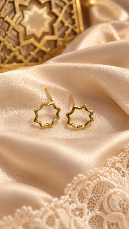 گوشواره طلا ۱۸ عیار اسلیمی مینیمال گالری یادمان