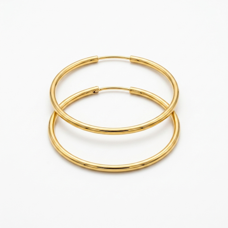 گوشواره زنانه طلا ۱۸ عیار گوشواره حلقه ای ساده کد۳۵۴ گالری مینا‌جان