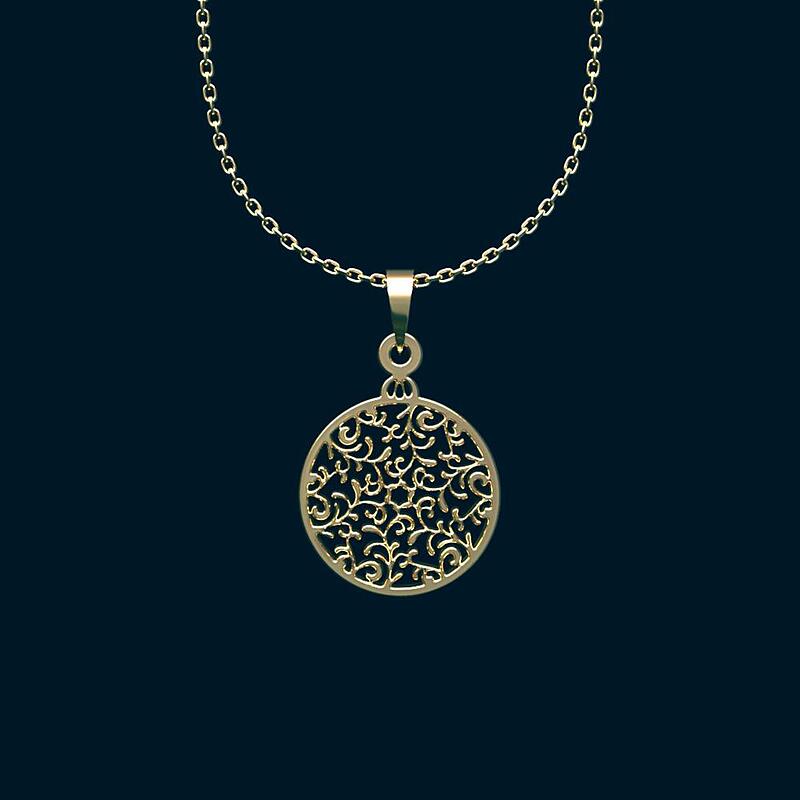 گردنبند طلا 18 عیار زنانه مدوپد مدل دایره اسلیمی کد SS1118