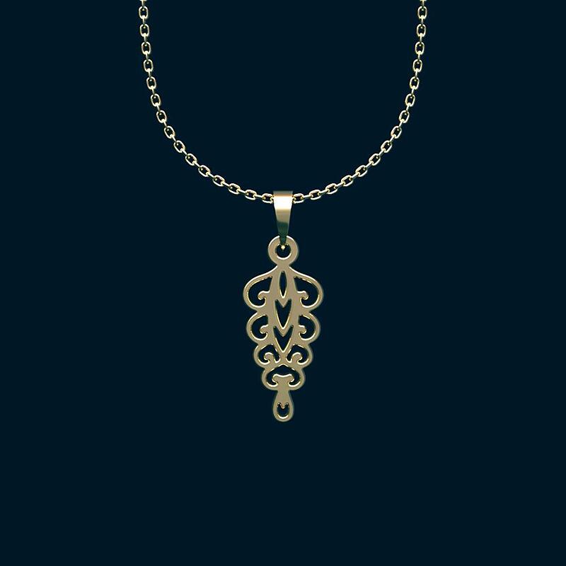 گردنبند طلا 18 عیار زنانه مدوپد مدل اسلیمی کد RR1191