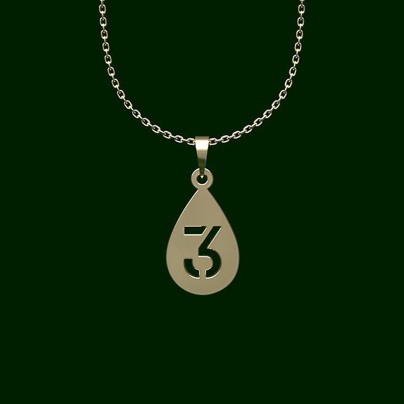 گردنبند طلا عدد 3 18 عیار  کد QQ1246