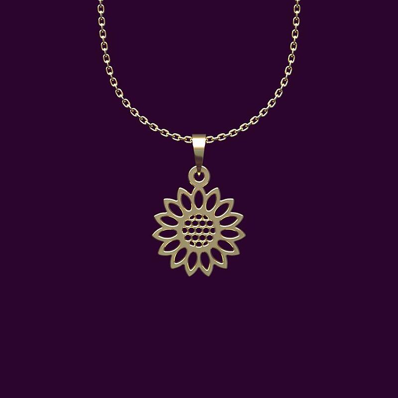 گردنبند طلا خورشید 18 عیار  کد NN1076