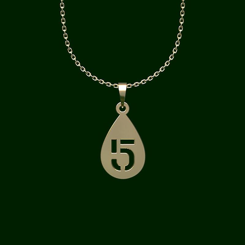 گردنبند طلا عدد 5 18 عیار  کد QQ1282
