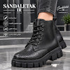 نیم بوت چرم ارزان زنانه 11285