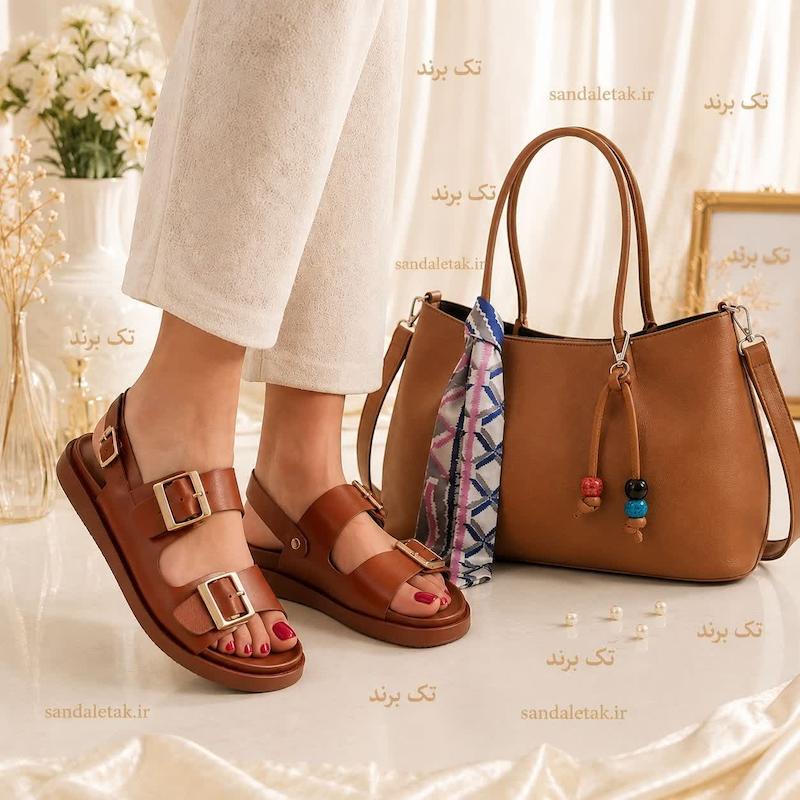 صندل چرم رکابدار ارزان زنانه 1199