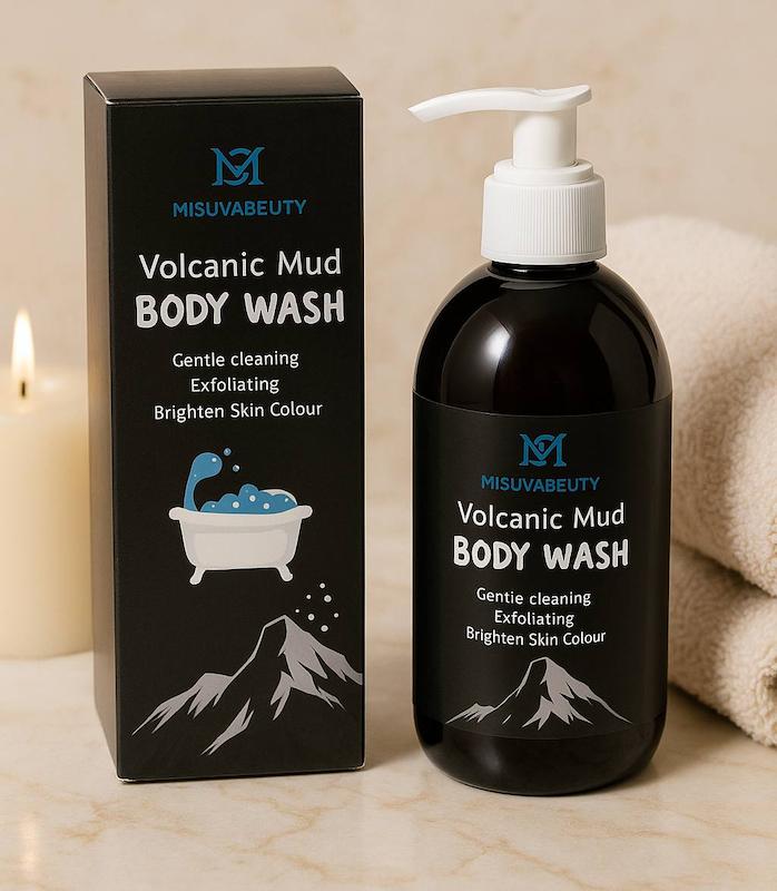 شستشوی بدن ماسک گِل آتشفشانی میسوا سفید کننده دائمی (MISUVABEUTY Volcanic Mud Body Wash)  