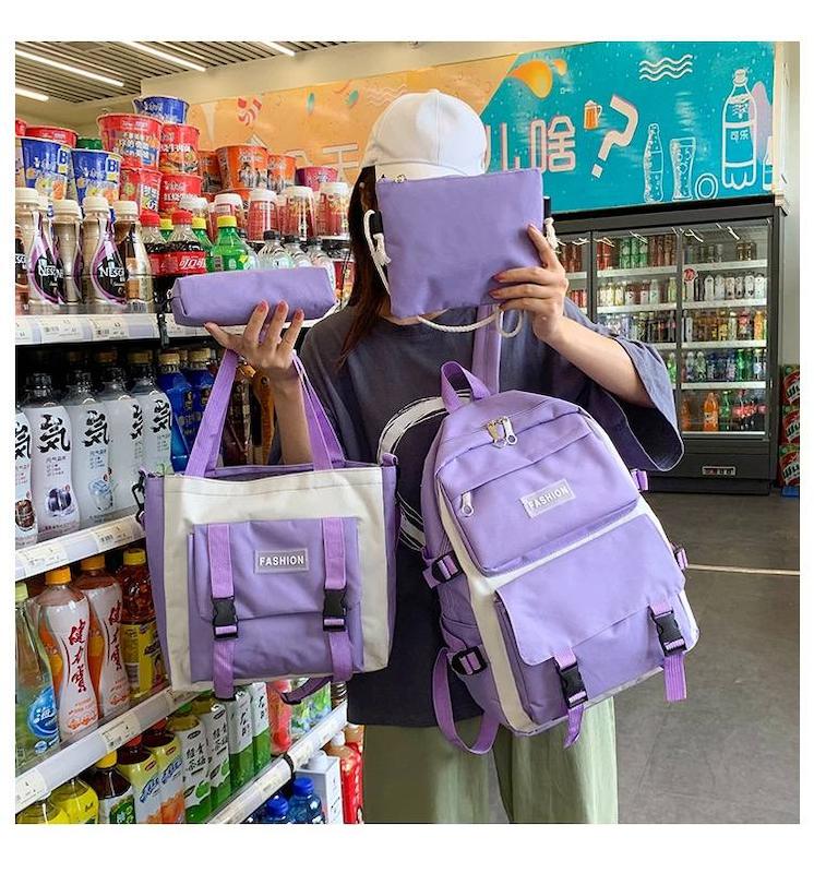 ست ۴ تکه کوله‌پشتی دخترانه مدل FASHION– کاربردی، خوش‌استایل، رنگارنگ!