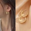 گوشواره حلقه‌ای سه‌لایه درهم تنیده (Triple Hoop) - سبک مینیمال و ترند