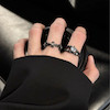 ست حلقه مشکی استیل با نگین براق | اکسسوری خاص و استایل دارک