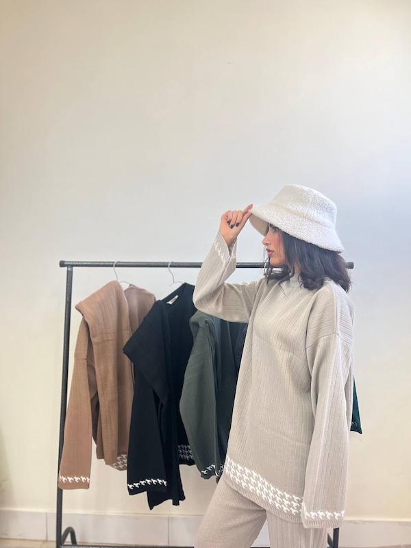 ست بلوز و شلوار بافت