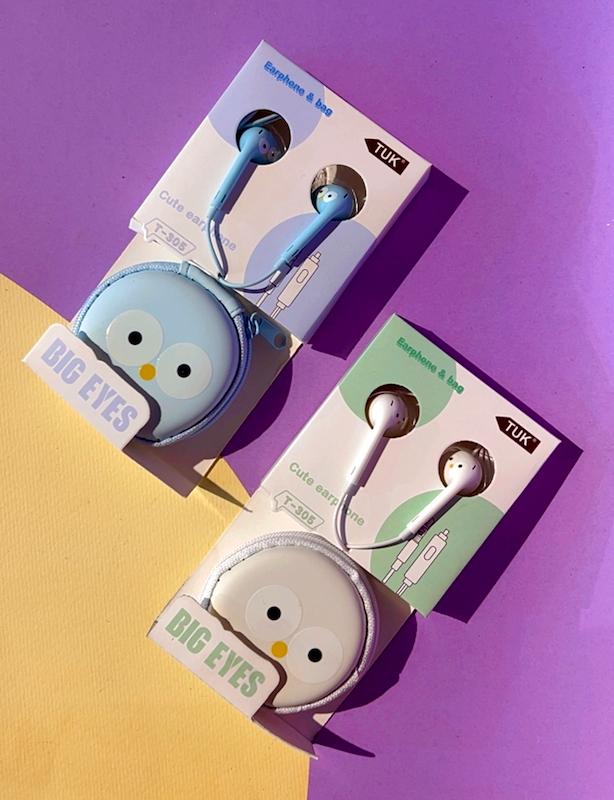 🎧 هندزفری کیفی big eyes کیوت پاستیلی