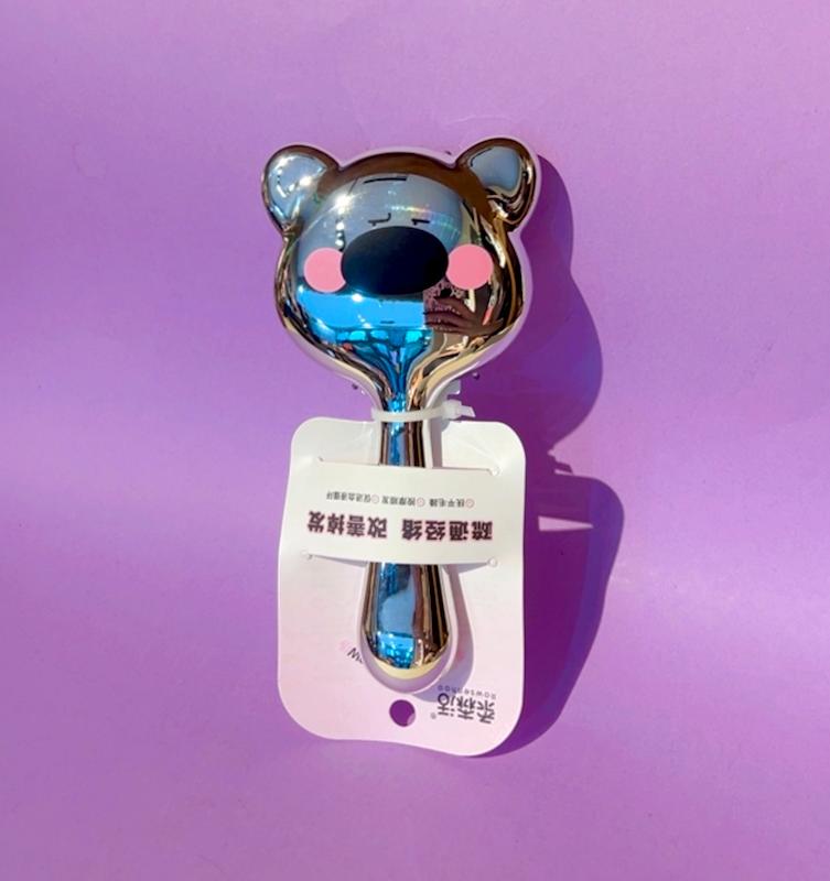 شانه کیوت طرح تدی – بدنه آینه‌ای براق ✨