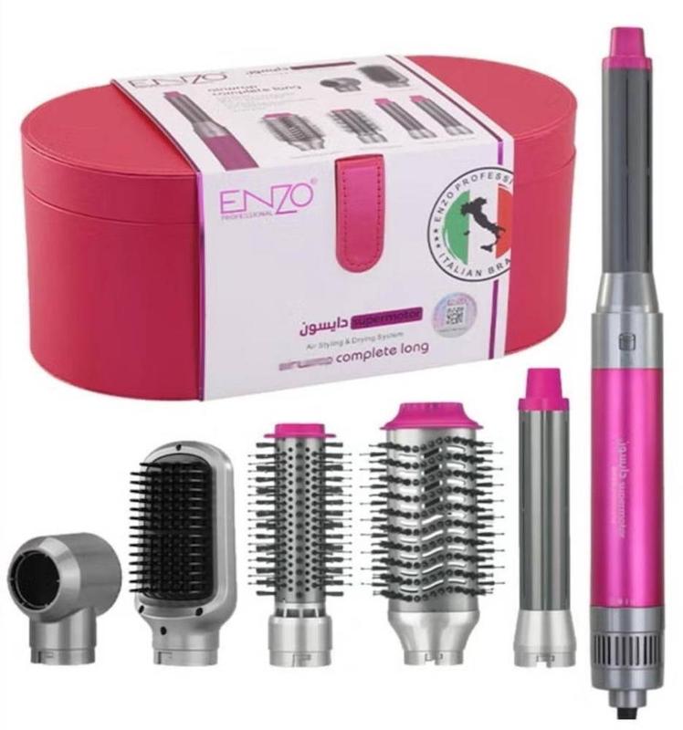 سشوار ایررپ 6 کاره انزو مدل دایسون EN-4133 صورتی Enzo Airwrap EN-4133 pink