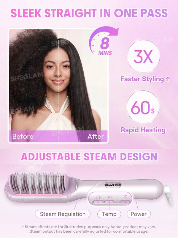 برس صاف‌کننده بخار شیگلم SHEGLAM Hydra Shot Steam Straightening Brush Pro