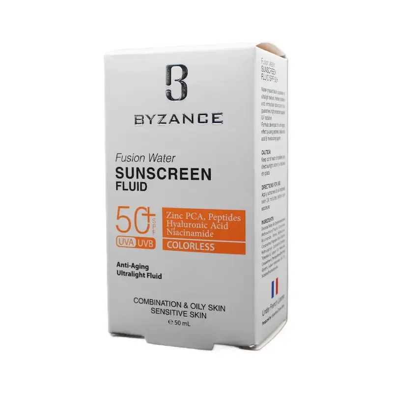 ضد آفتاب بیزانس بی رنگ فیوژن واتر فلوییدی اصل 50 میل