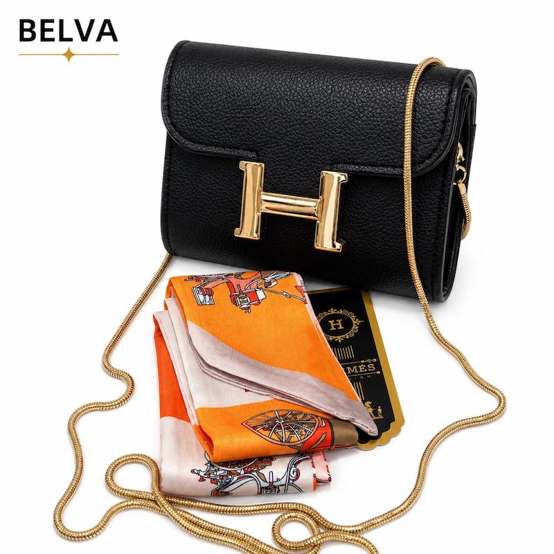 مینی بگ هرمس زنجیر دار به همراه اسکارف hermes
