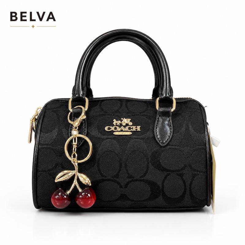 کیف دستی و دوشی زنانه کوچ coach گیلاسی صندوقی پارچه ای
