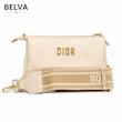 کیف دوشی زنانه دیور dior حروفی کرم