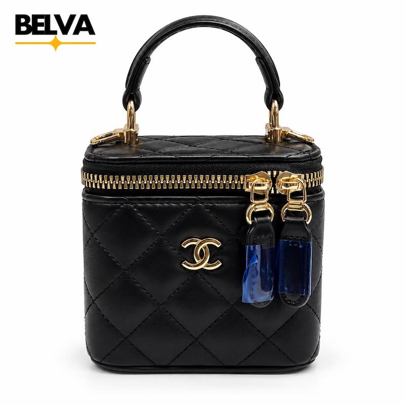 مینی بگ دستی و دوشی شنل chanel باکسی بند زنجیری مشکی