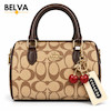 کیف دستی و دوشی زنانه کوچ coach گیلاسی صندوقی کوچک قهوه ای چاپی