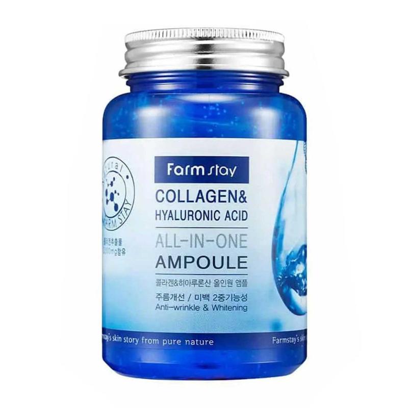 آمپول کلاژن و هیالورونیک اسید فارم استی Farm Stay حجم 250 میل (اصل) --- FARMSTAY COLLAGEN&HYALURONIC ACID