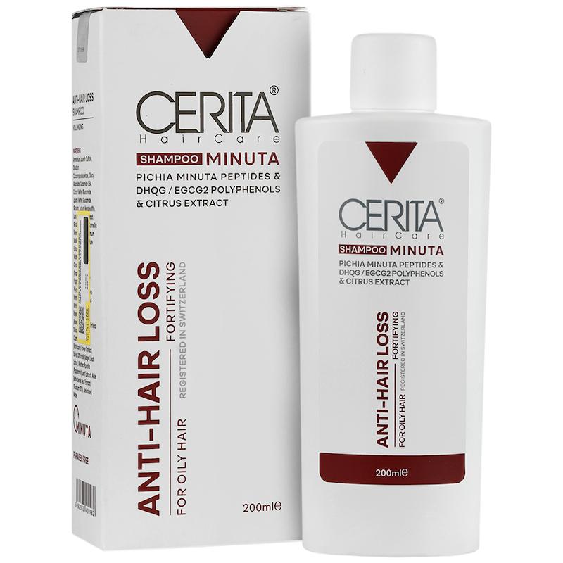 شامپو مینوتا سریتا مخصوص موهای چرب حجم ۲۰۰ میلی لیتر____ Cerita Anti Chute Minuta Shampoo For Oily Hair 