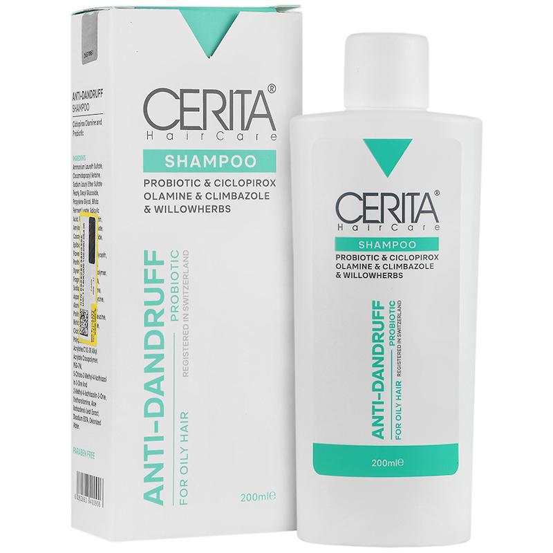 شامپو ضد شوره سریتا برای موهای چرب 200 میلی لیتر_____ Cerita Anti Dandruff Shampoo For Oily Hair 