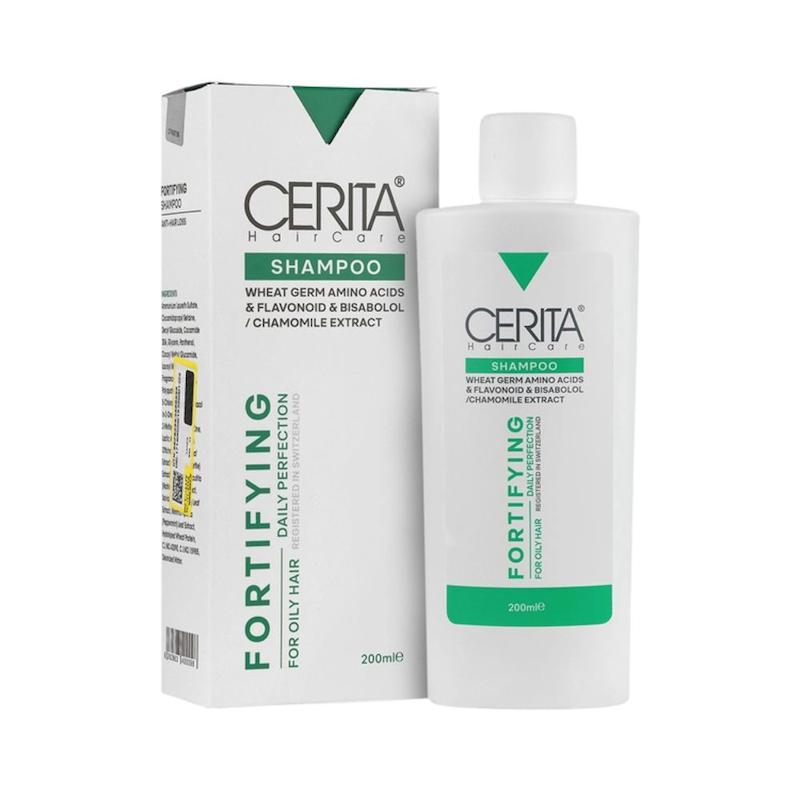 شامپو تقویت کننده سریتا (موهای چرب) حجم ۲۰۰ میلی لیتر___Cerita Fortifying And Anti-Loss Shampoo For Greasy Hair