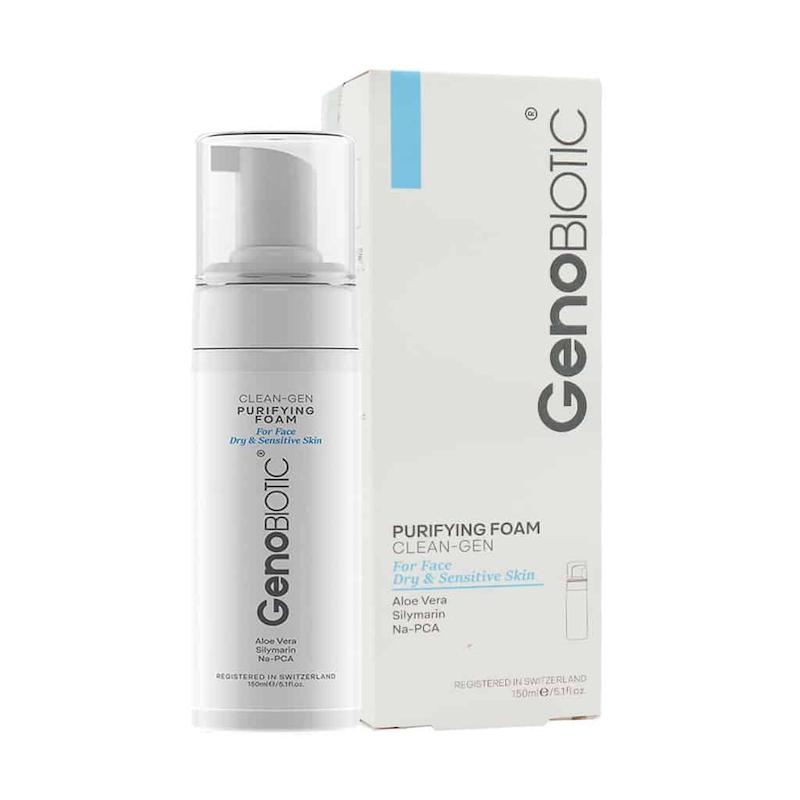 فوم شستشوی صورت پوست خشک ژنوبایوتیک 150 میلی لیتر _____Geno Biotic Face Foam Clening for Dry and Sensitive Skin